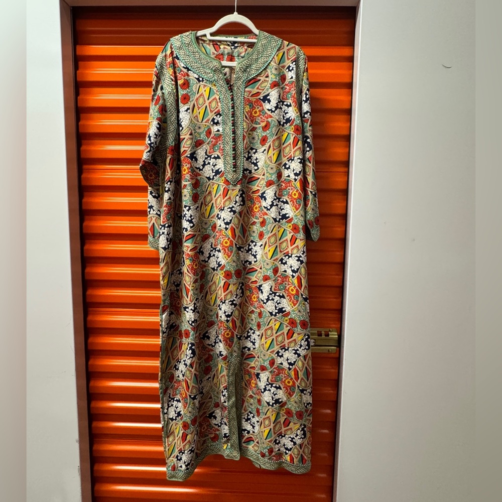 Colorful Patterned Kaftan Dress